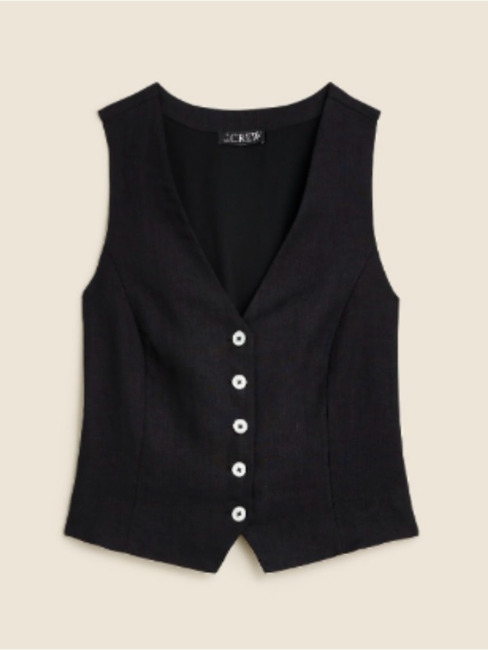 J. Crew Black Slim Fit Linen Vest NWOT